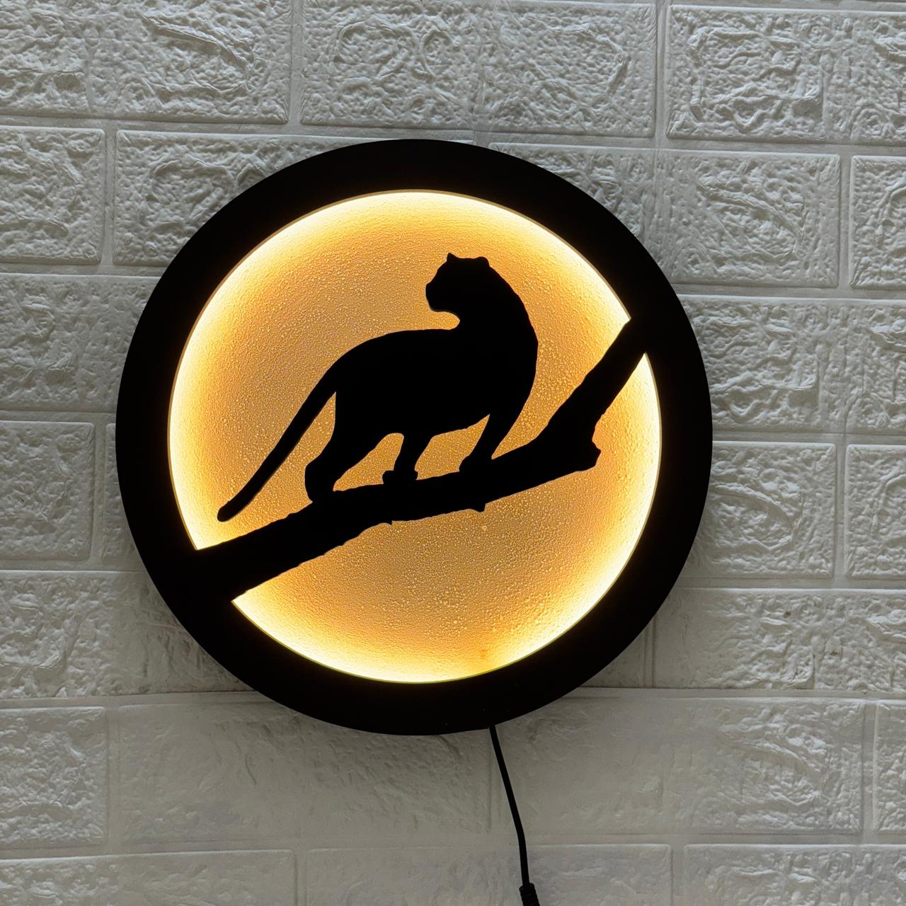 Leopard Moon LED Wall Decor