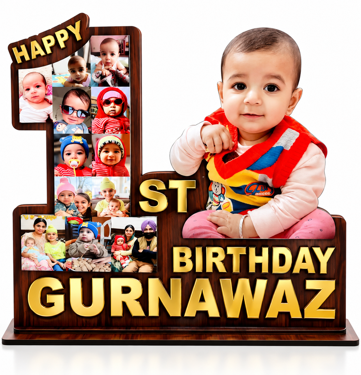 Personalised Birthday Photo Standee – Custom Name & Age
