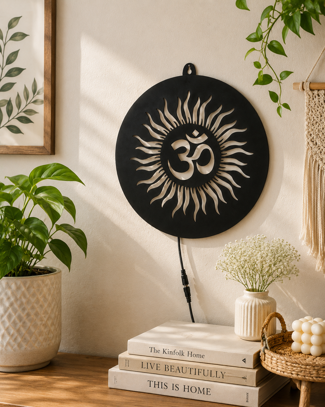 Om Sun LED Wall Decor