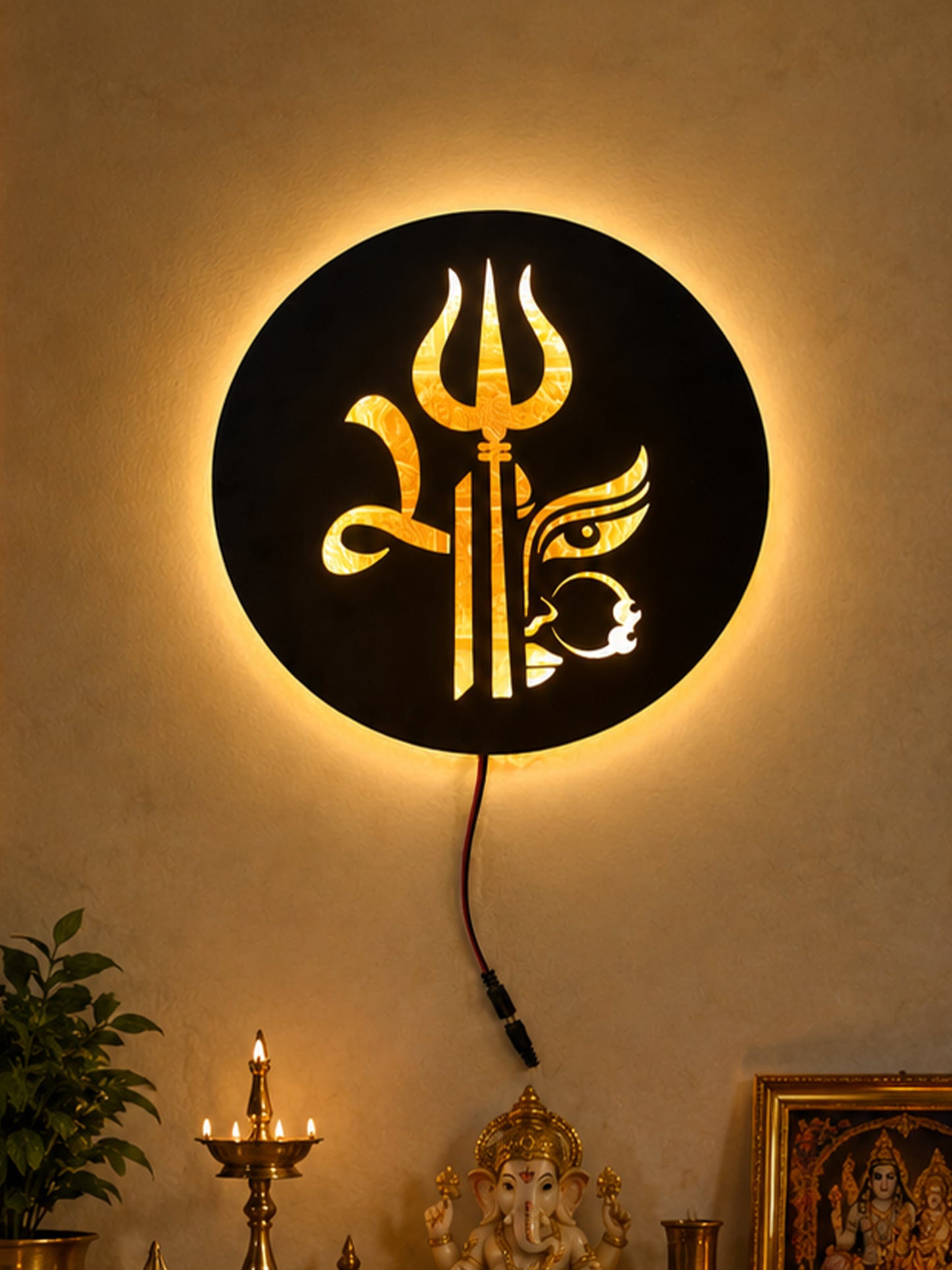 Shiva & Maa Durga LED Wall Decor