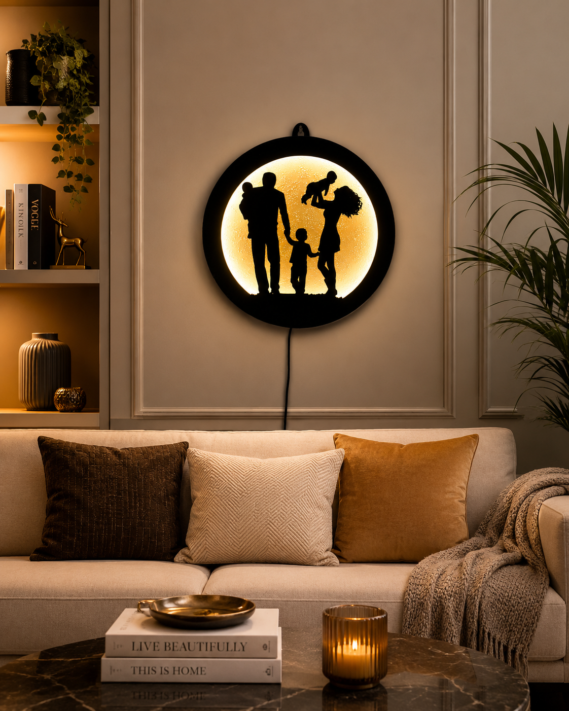 Happy Family LED Wall Decor