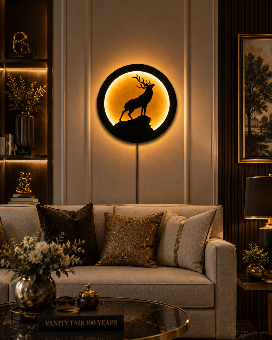 Deer Moon LED Wall Decor