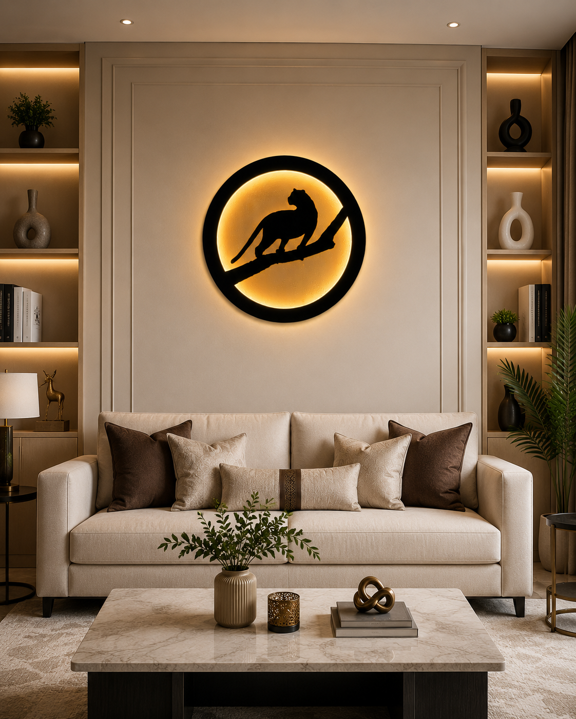 Leopard Moon LED Wall Decor