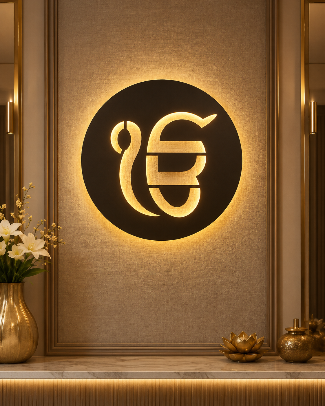 Ik Onkar LED Wall Decor