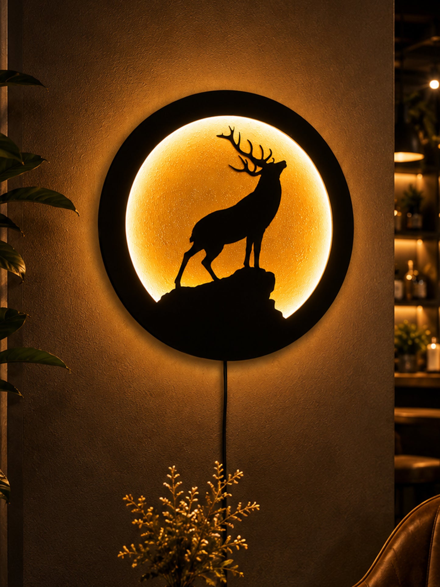 Deer Moon LED Wall Decor