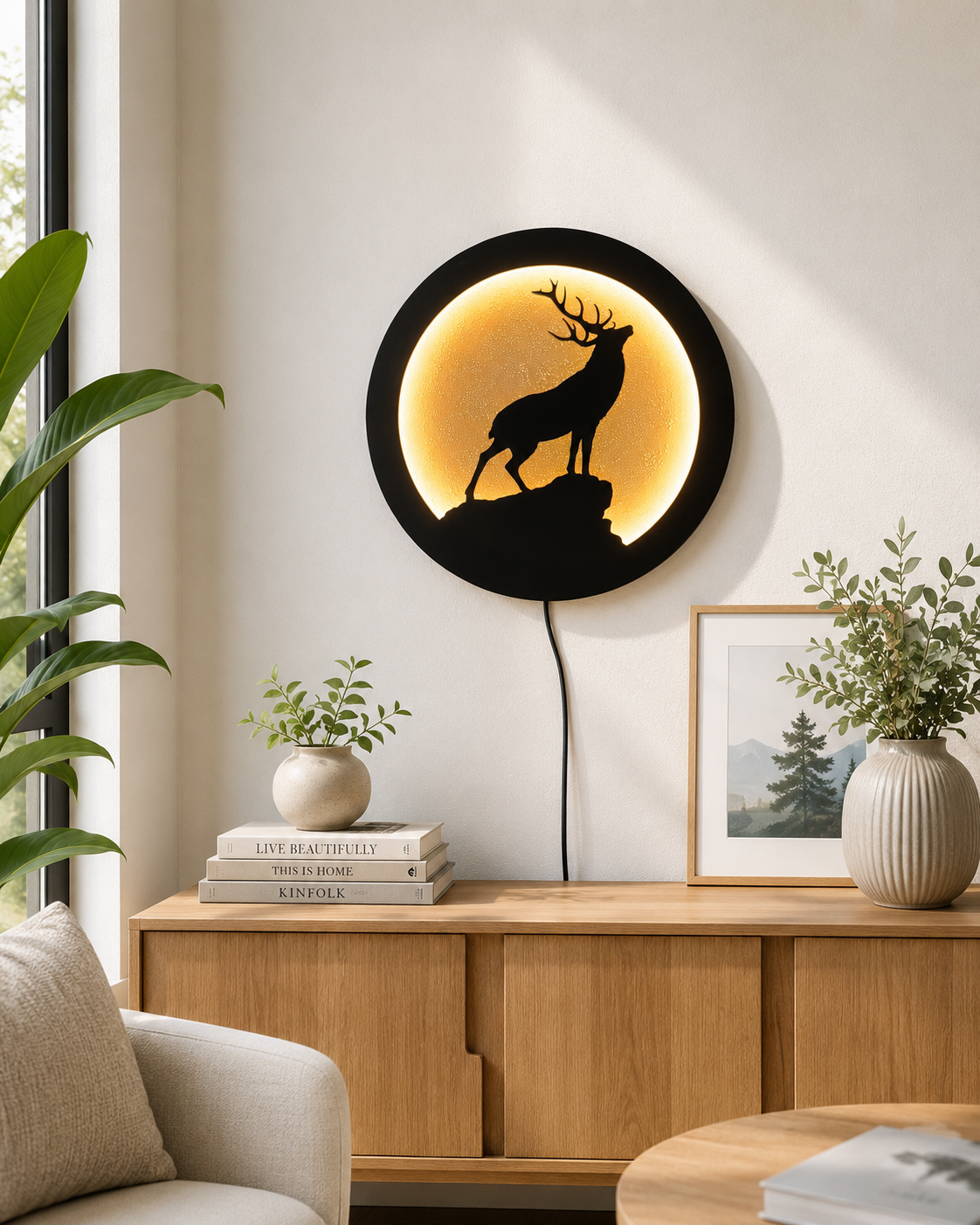 Deer Moon LED Wall Decor