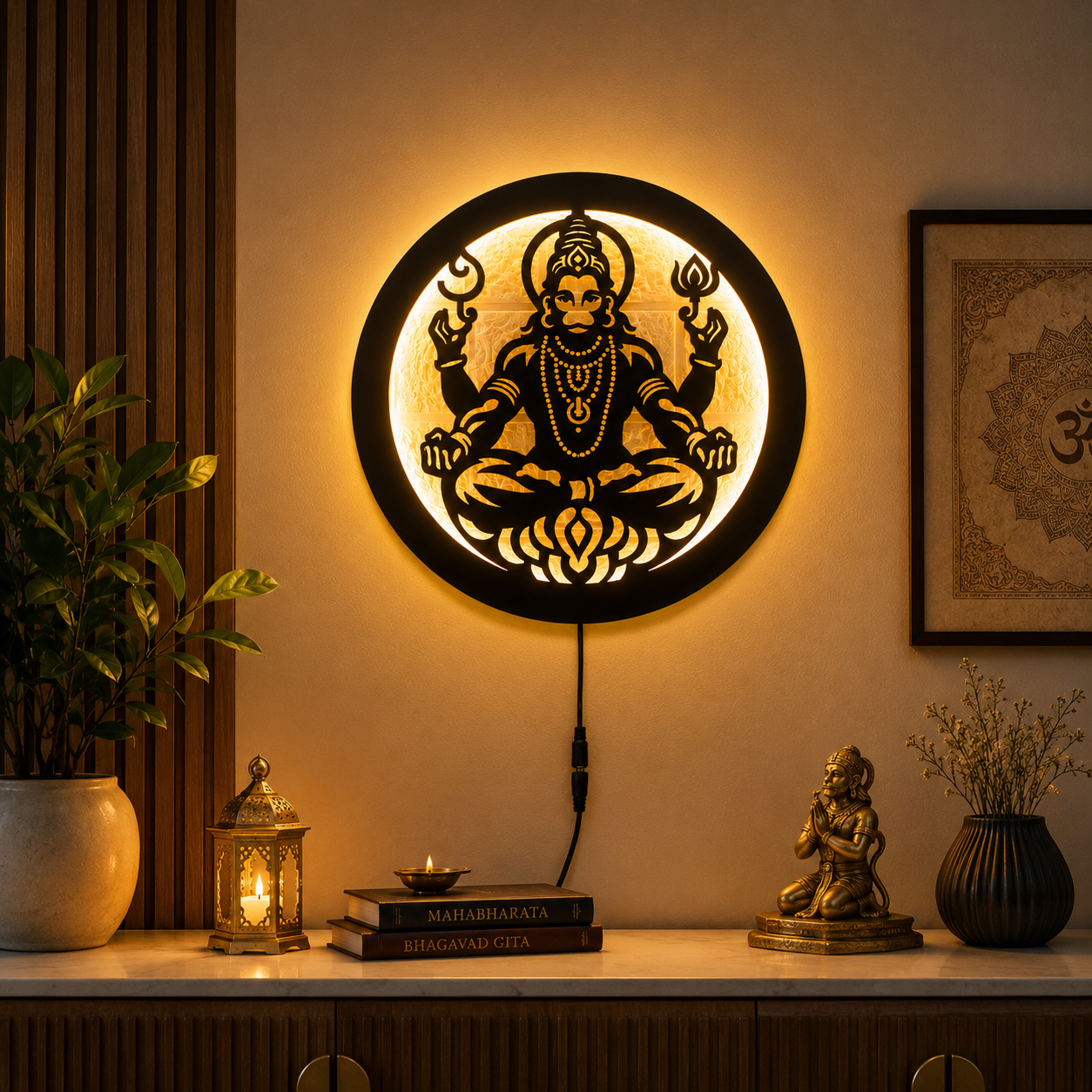 Veer Hanuman LED Wall Decor
