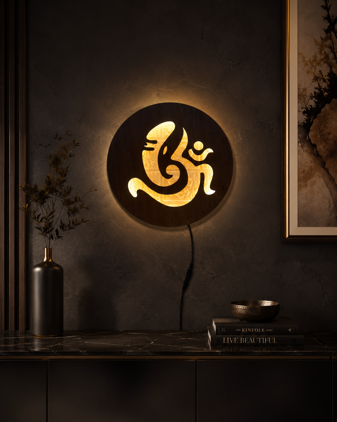 Om Ganesha LED Wall Decor