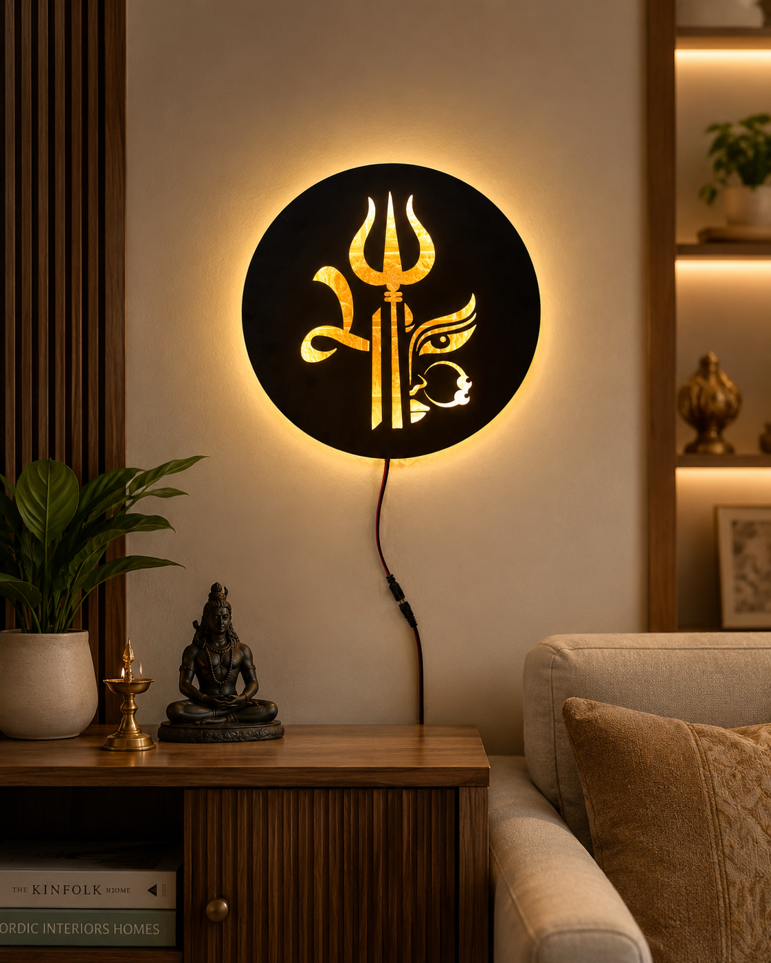 Shiva & Maa Durga LED Wall Decor
