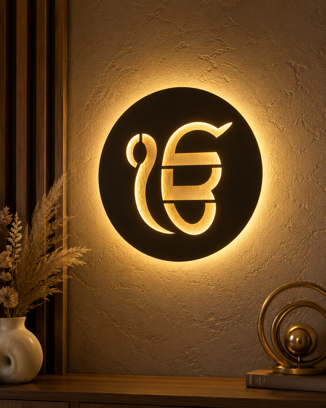 Ik Onkar LED Wall Decor