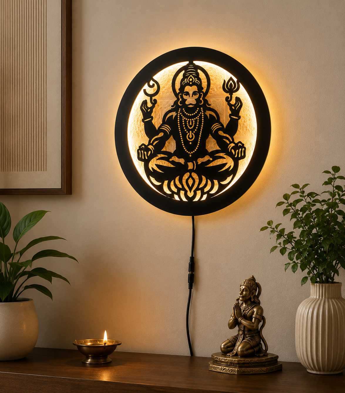 Veer Hanuman LED Wall Decor