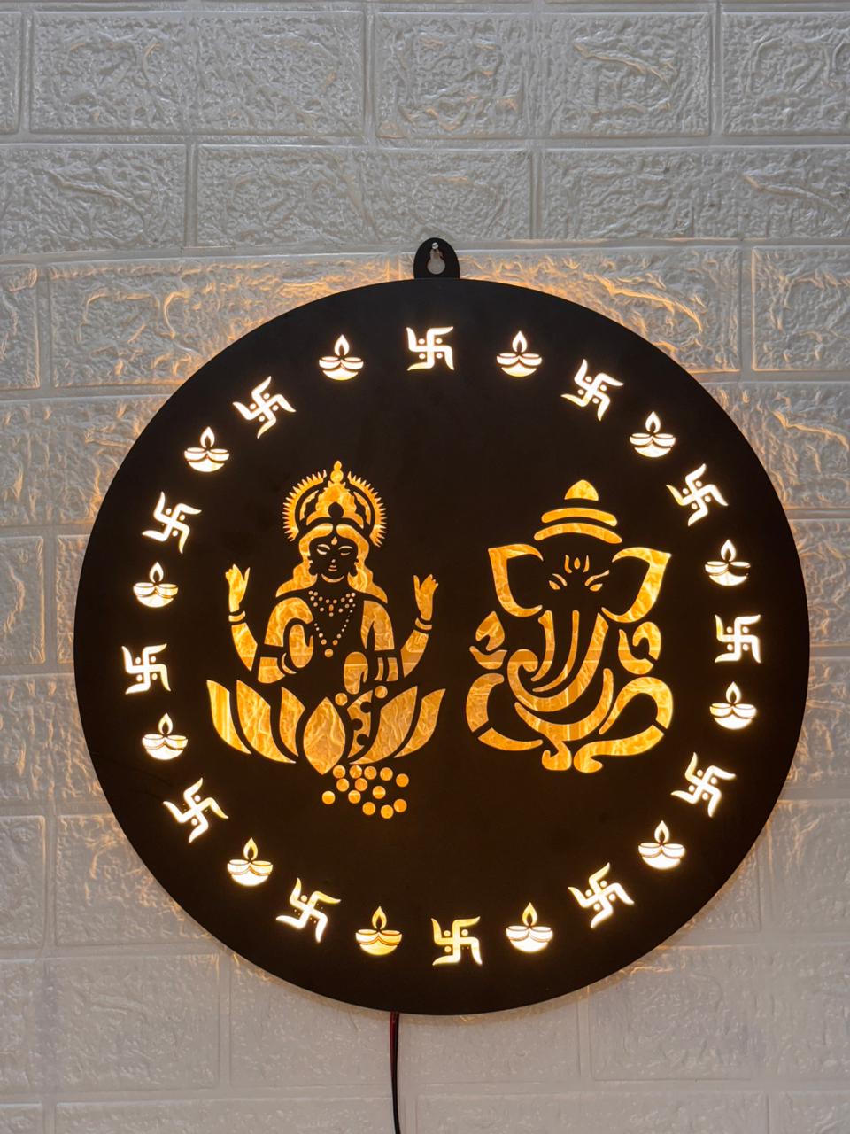 Lakshmi Ganesha LED Wall Decor