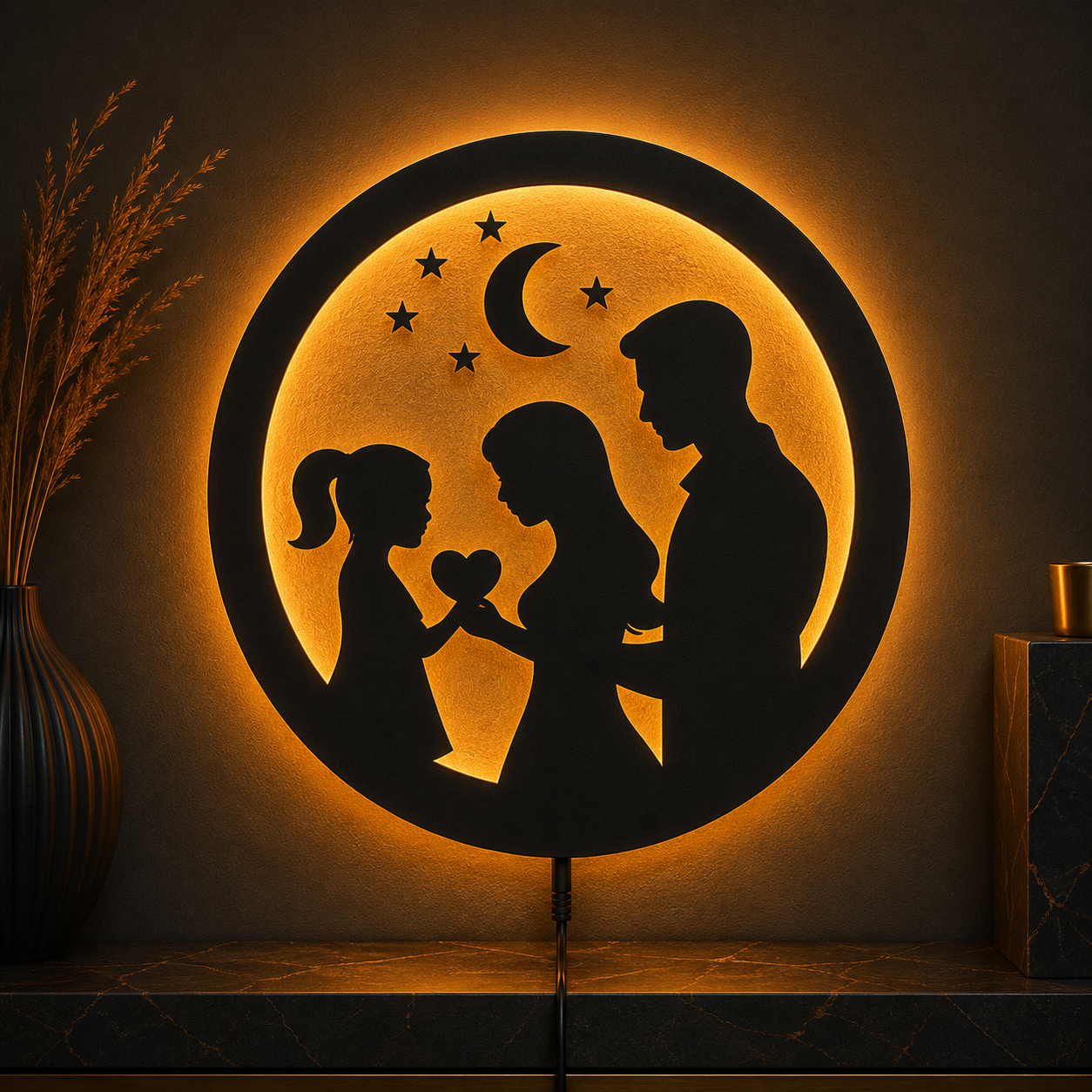 Family Heart LED Wall Light