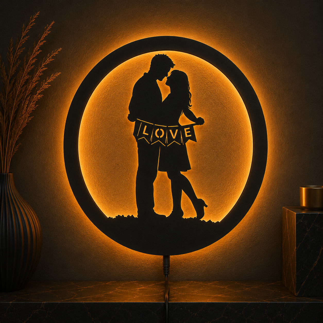 Couple Love LED Wall Decor Lamp