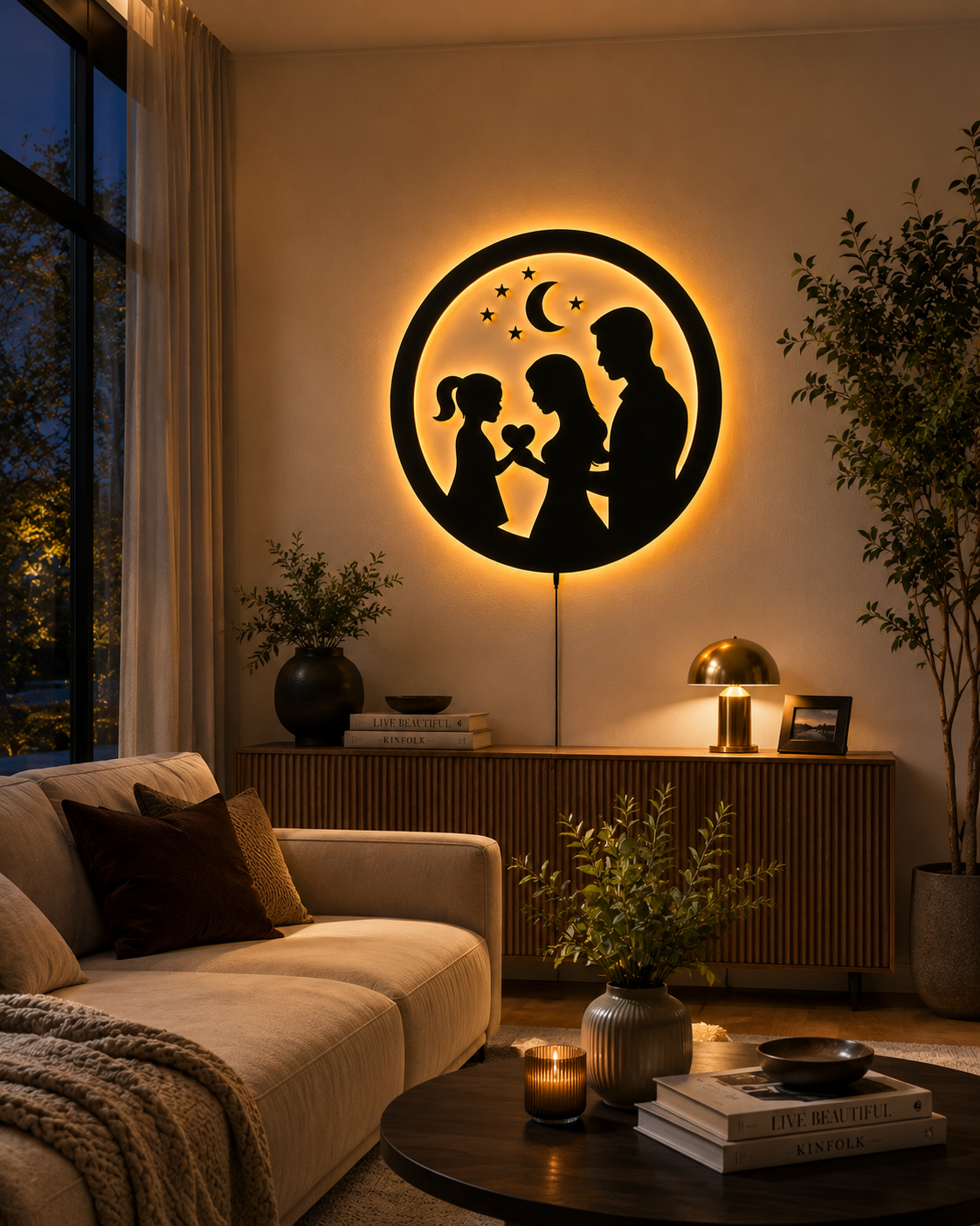Family Heart LED Wall Light