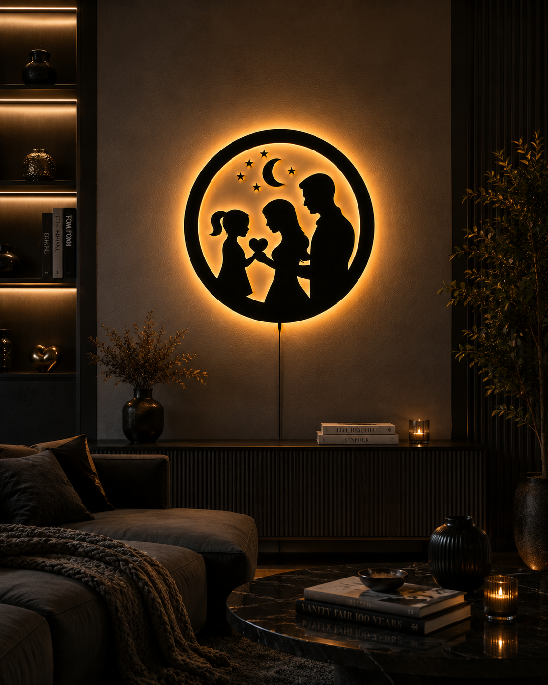 Family Heart LED Wall Light