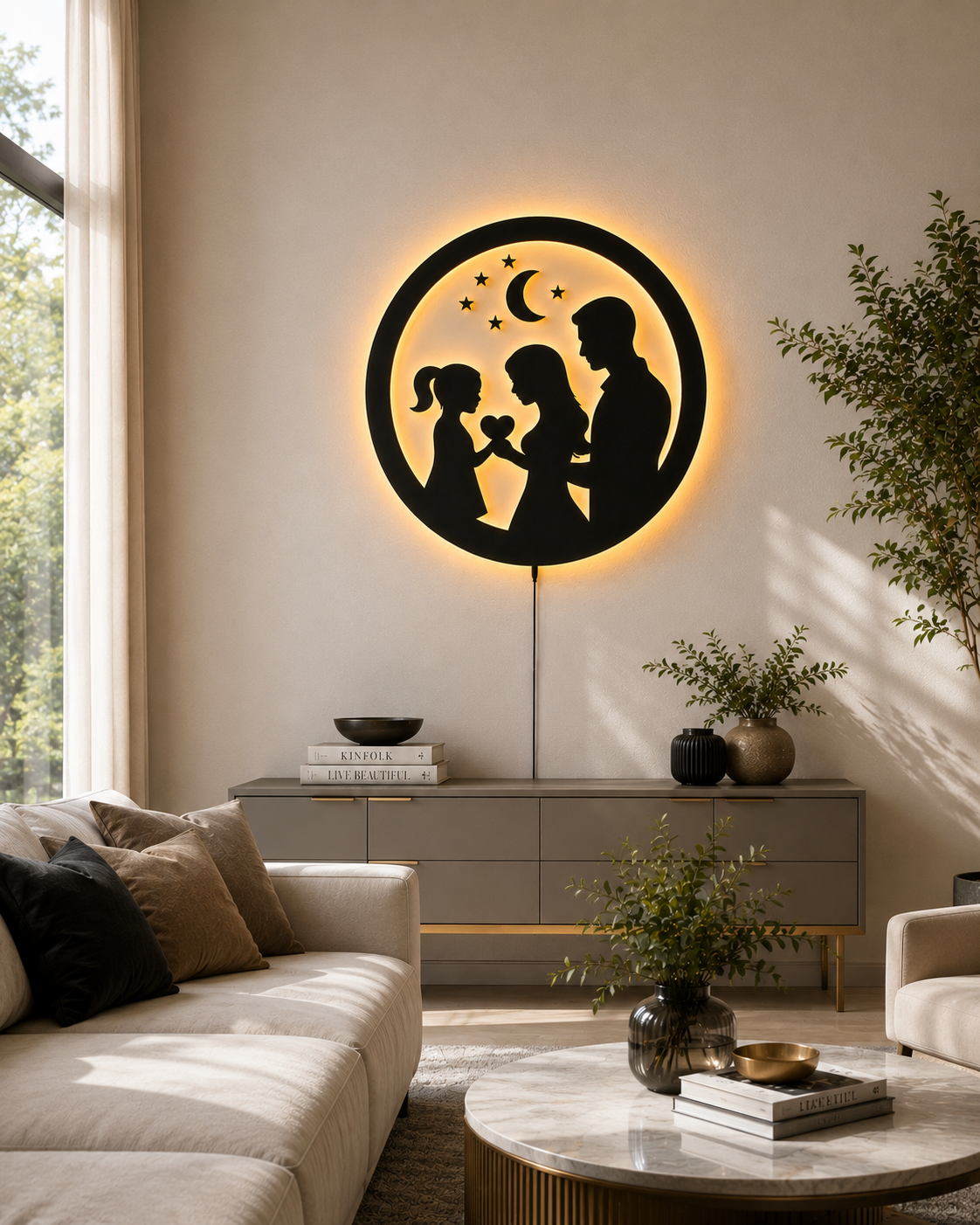 Family Heart LED Wall Light
