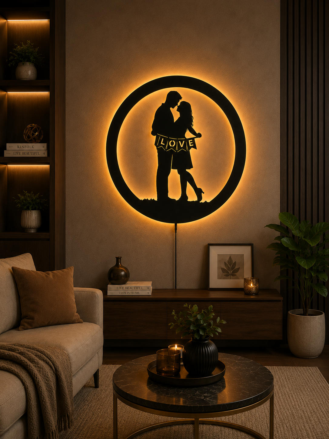 Couple Love LED Wall Decor Lamp
