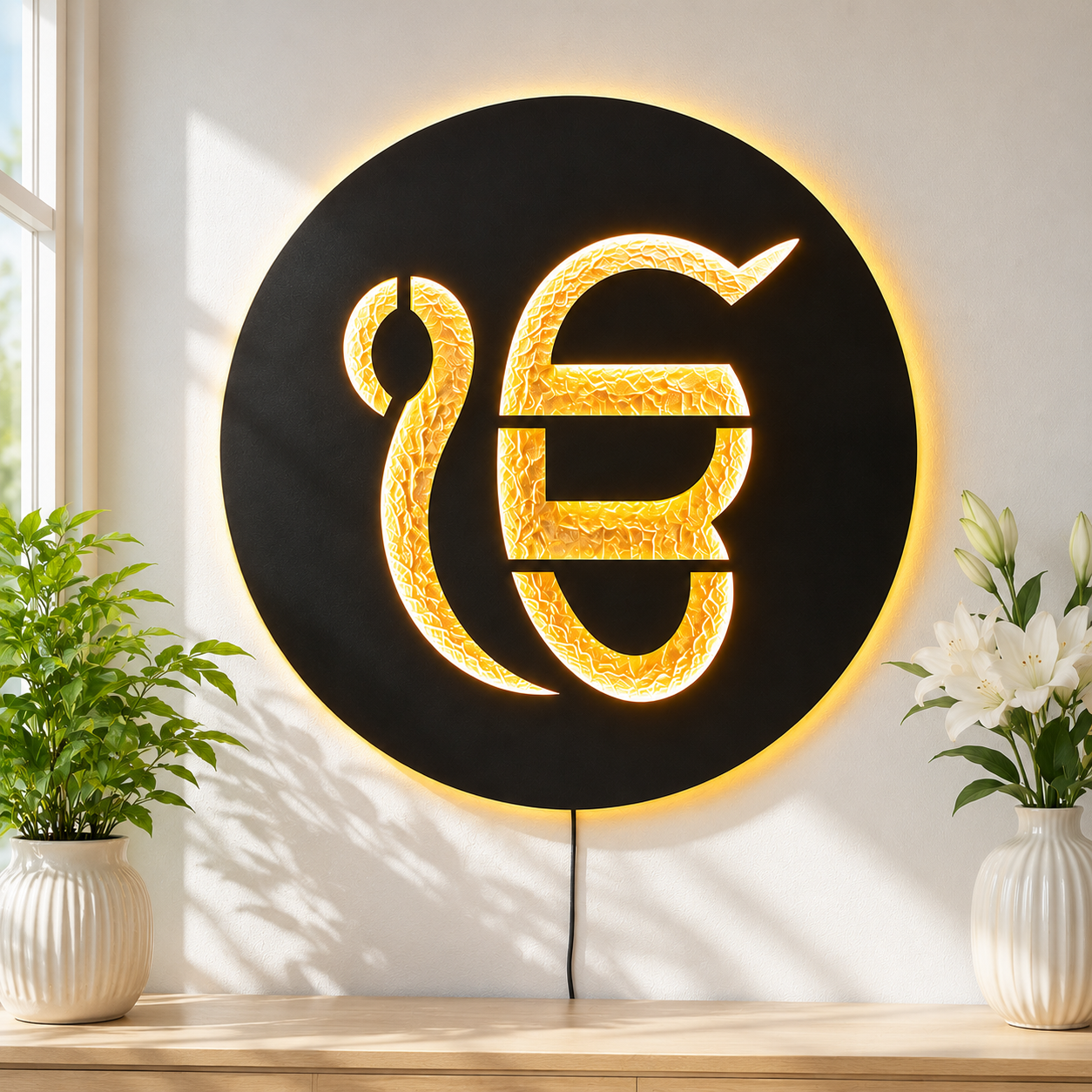 Ik Onkar LED Wall Decor