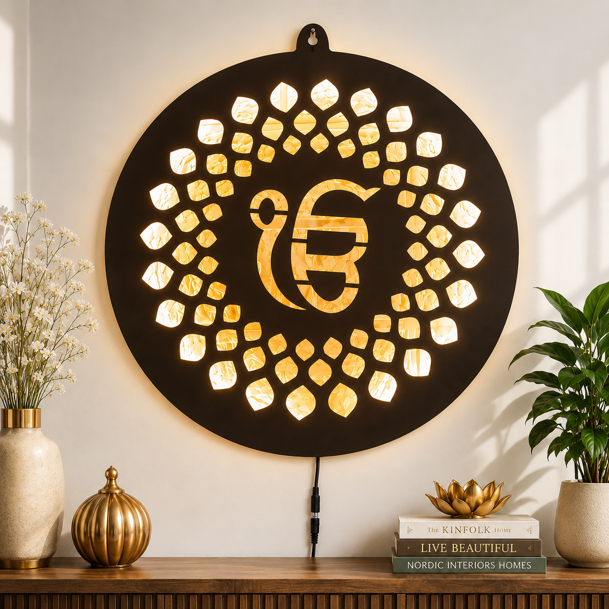 Ik Onkar Divine LED Wall Decor