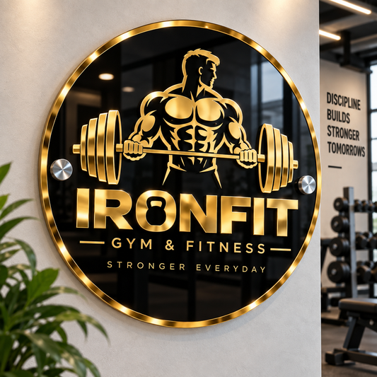 Gym & Fitness Acrylic Logo Board