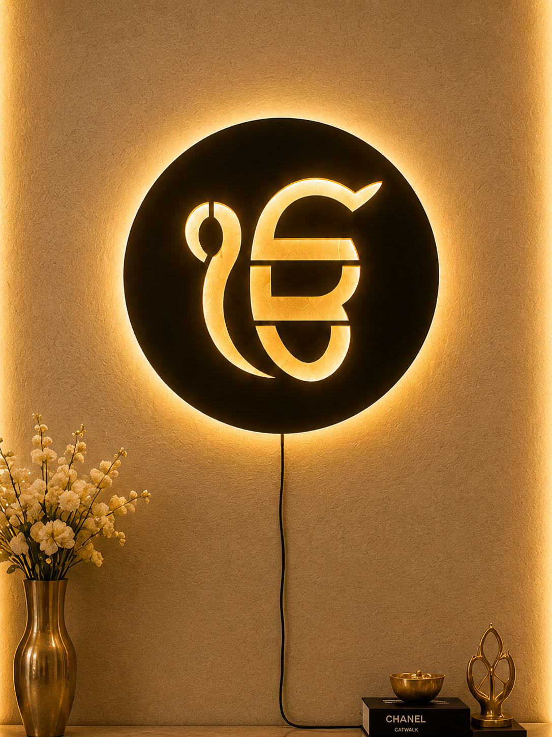 Ik Onkar LED Wall Decor