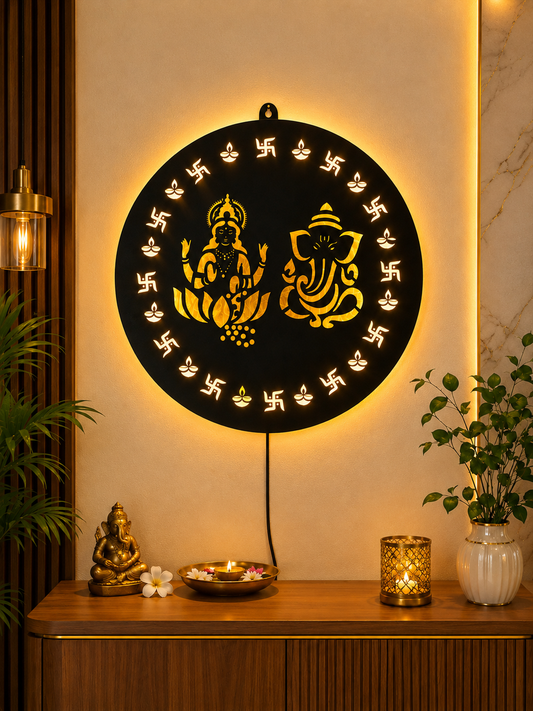 Lakshmi Ganesha LED Wall Decor