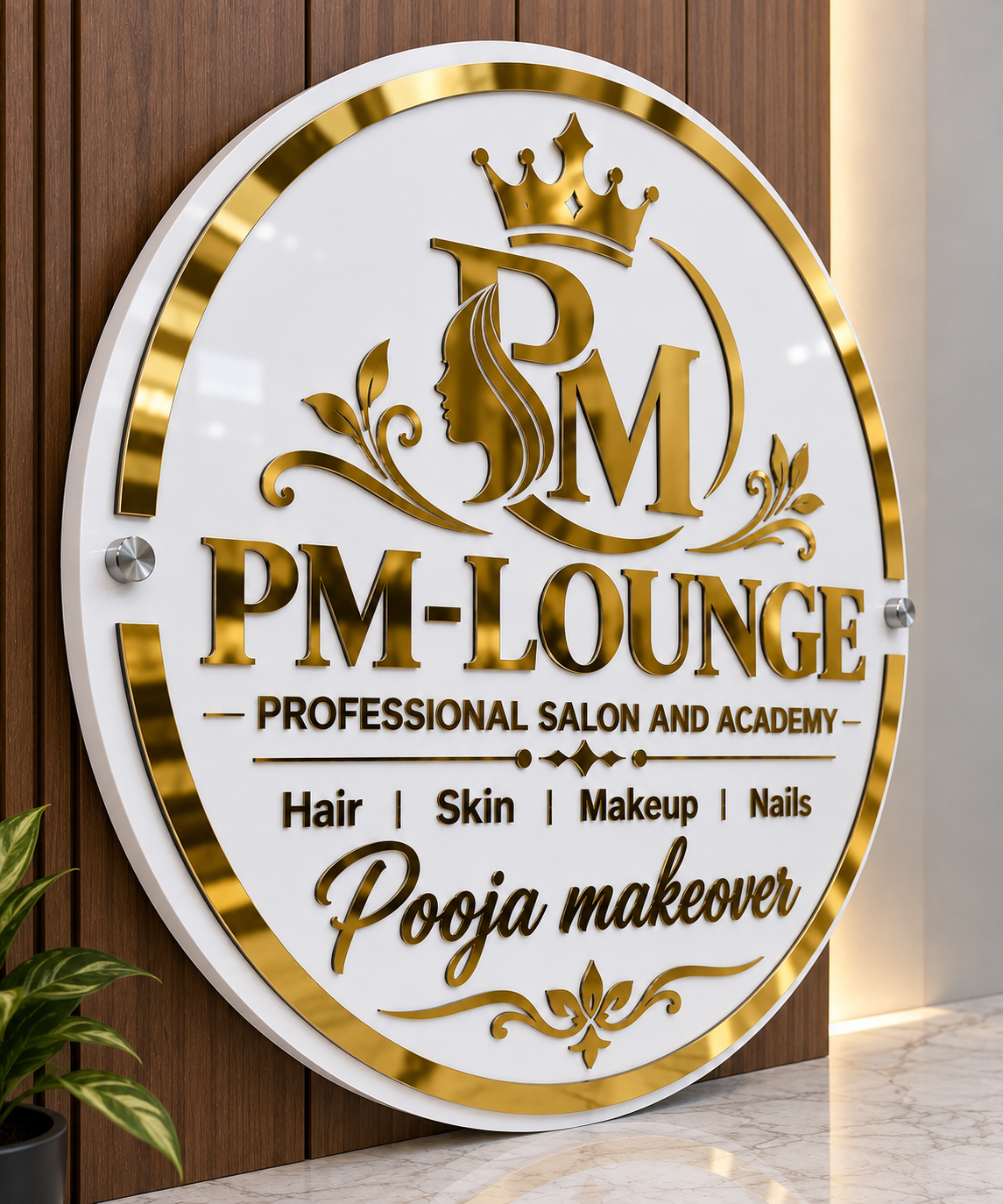 Acrylic Salon Logo Board – Premium Business Sign