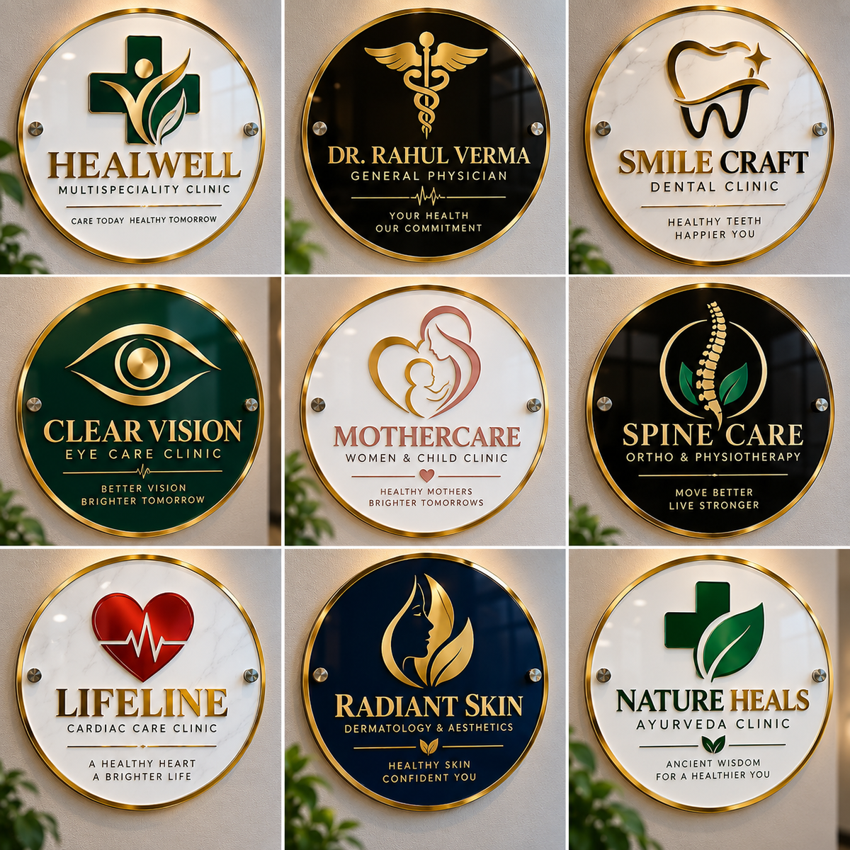 Hospital, Clinic & Medical Acrylic Logo Board