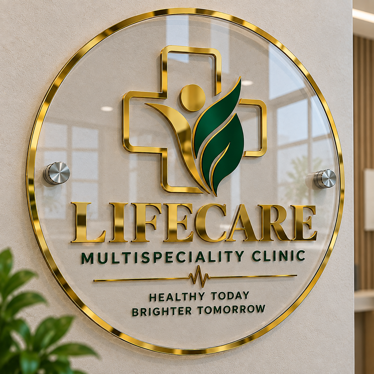 Hospital, Clinic & Medical Acrylic Logo Board